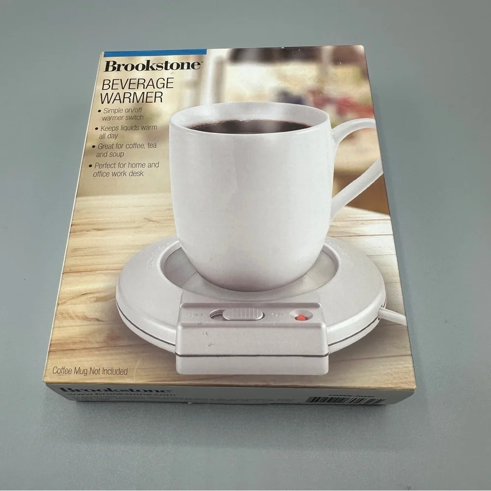 Brookstone Beverage Warmer Compact Electric Desktop Tea Coffee Warmer